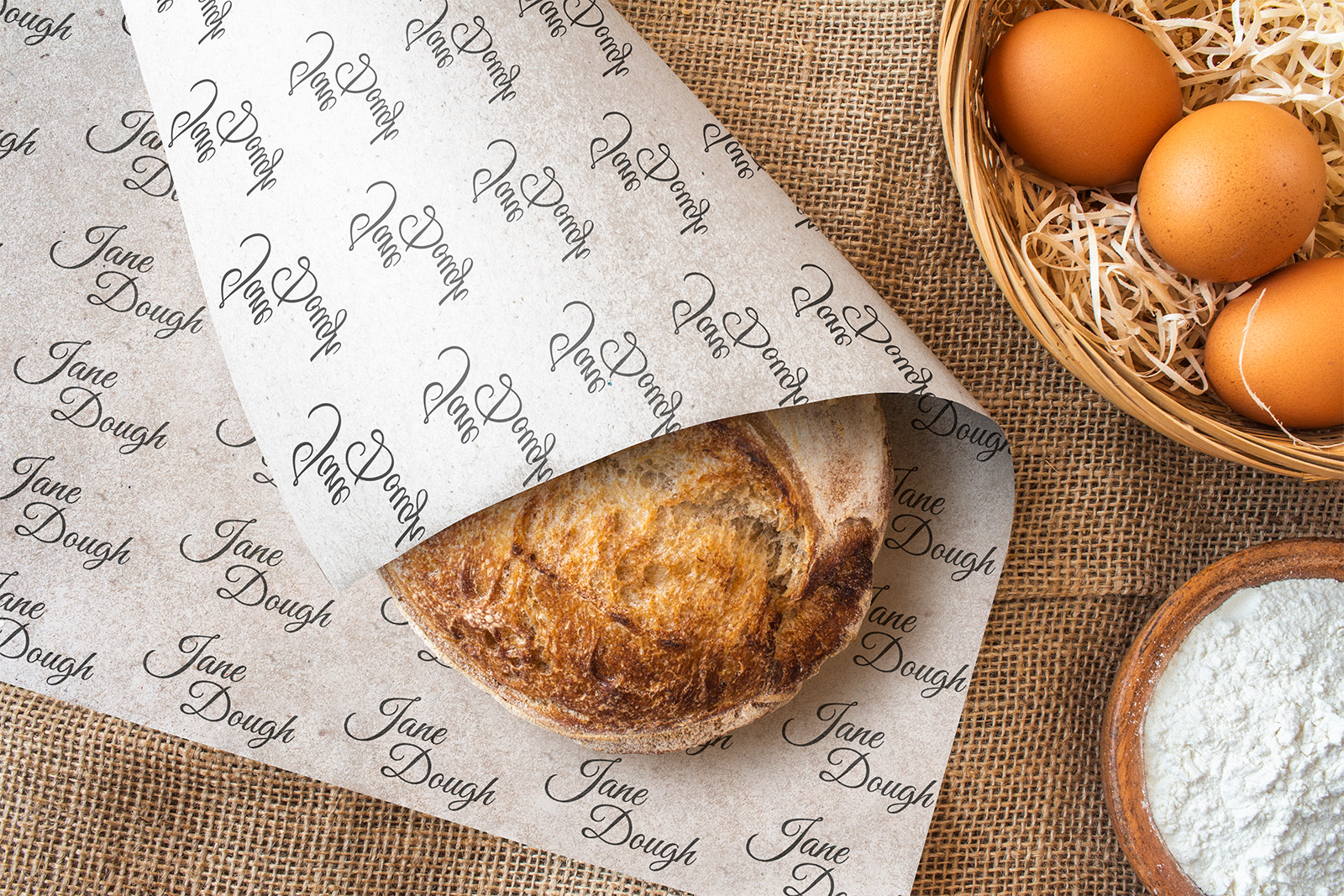 Brendirani papir za pakovanje hleba Jane Dough